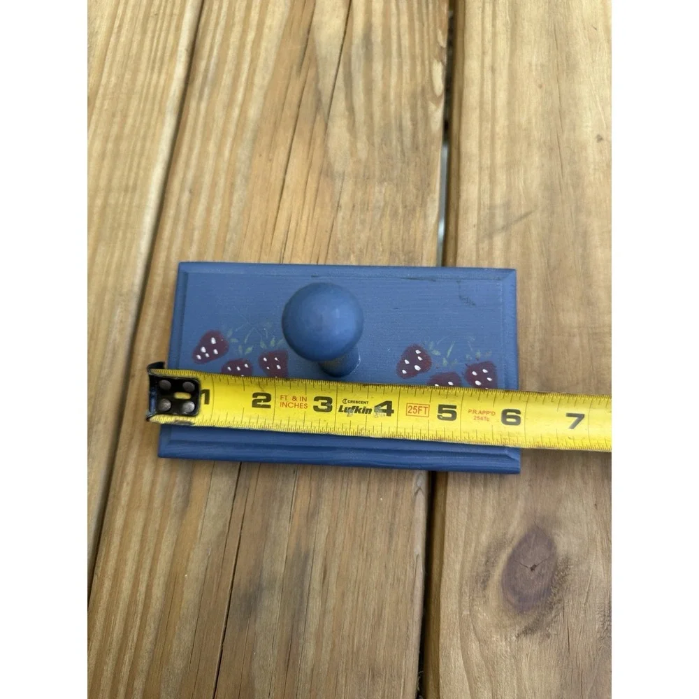 Vintage Wooden Hand Painted Strawberry Peg Hook Wall Hanger Cottagecore Granny
